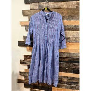 Matti Sport Vintage Indian Cotton Midi Dress Size 10